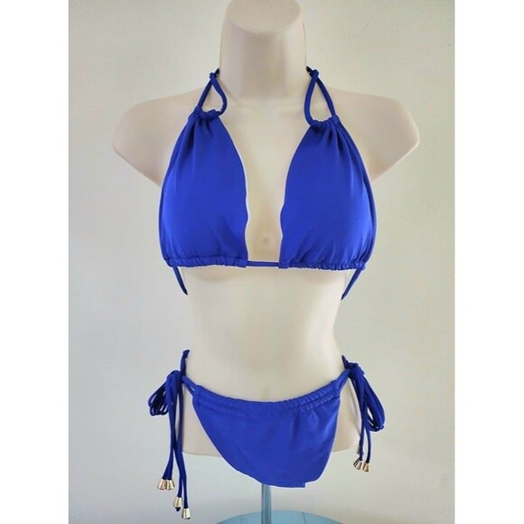 Women's Blue Two-Piece Swimsuit Size: Large - Picture 3 of 5